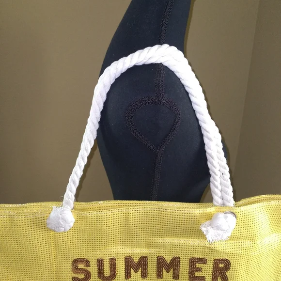 Yellow & Rose Gold Summer Love Large Tote Bag  NWT - Picture 4 of 9